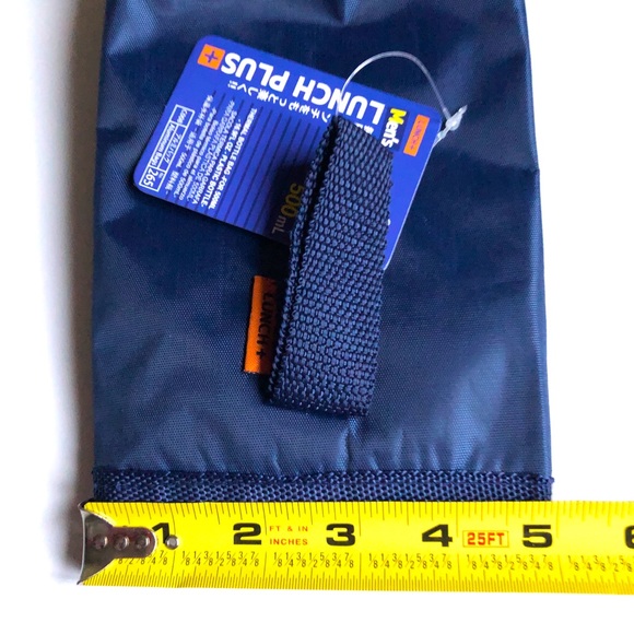 3/$15 NEW Lunch + Thermal Bottle Bag Carrier Insulated Drawstring Navy Blue - Picture 9 of 16